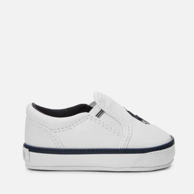 Polo Ralph Lauren Babies' Bal Harbour II Polo Player Slip On Trainers - White/Navy