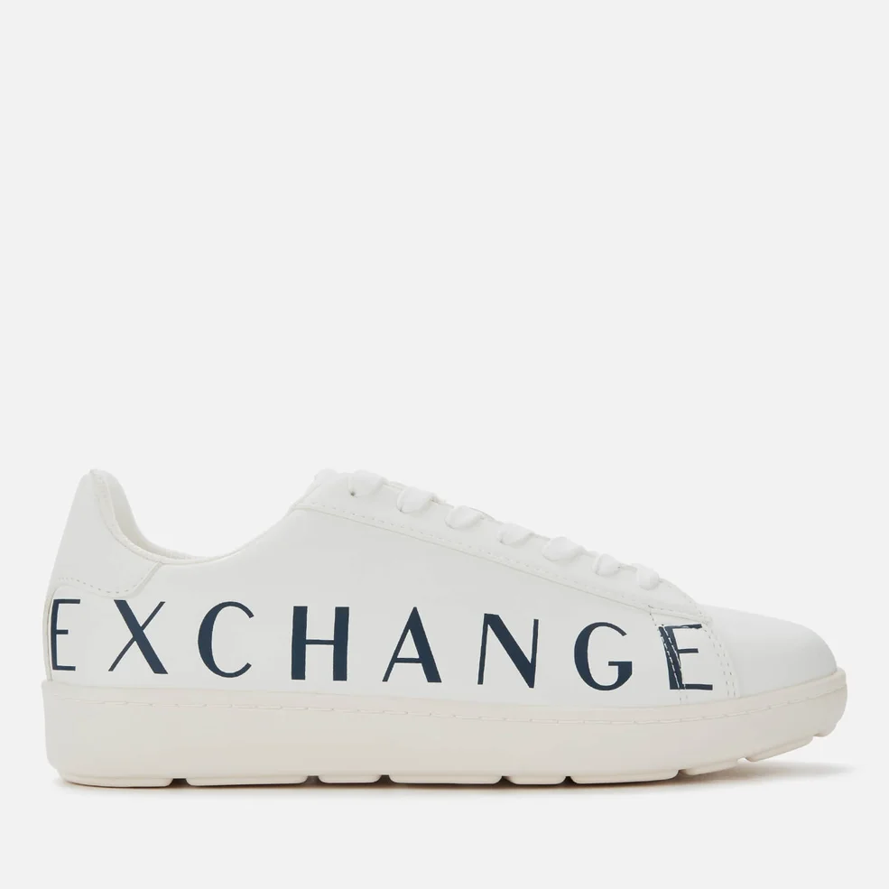 Armani Exchange Men's Leather Low Top Trainers - White/White Image 1