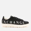 Armani Exchange Men's Leather Low Top Trainers - Black/Ivory - Image 1