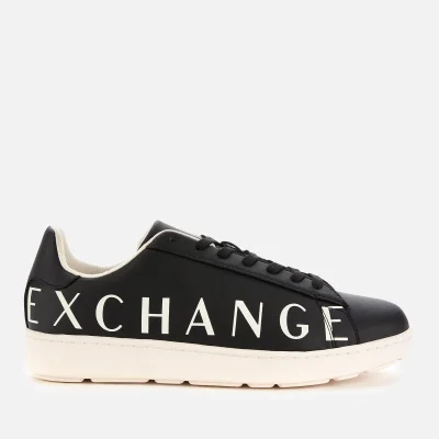 Armani Exchange Men's Leather Low Top Trainers - Black/Ivory