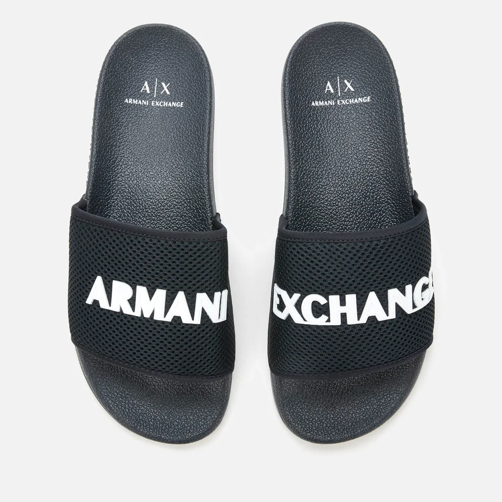 Armani Exchange Men's Slide Sandals - Blue/Optical White Image 1