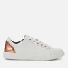 Armani Exchange Women's Leather Low Top Trainers - White/Rose Gold - Image 1