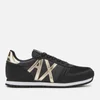 Armani Exchange Women's Suede Running Style Trainers - Black/Light Gold - Image 1