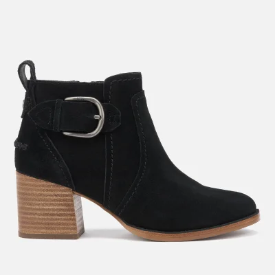 UGG Women's Leahy Buckle Heeled Ankle Boots - Black