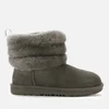 UGG Kids' Fluff Mini Quilted Logo Tab Boots - Charcoal - Image 1