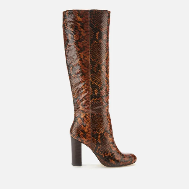 Dune Women's Simonne Leather Knee High Boots - Reptile Print
