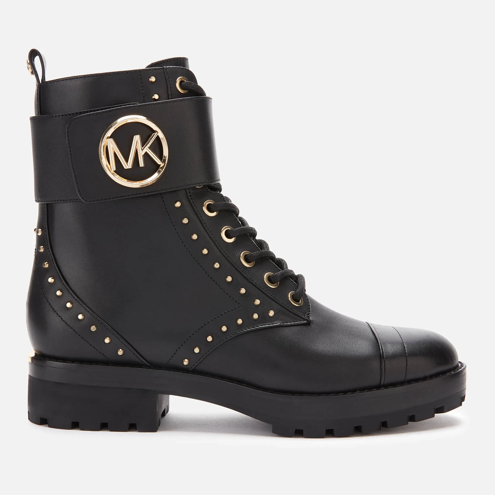MICHAEL MICHAEL KORS Women's Tatum Leather Lace-up Boots - Black | Allsole