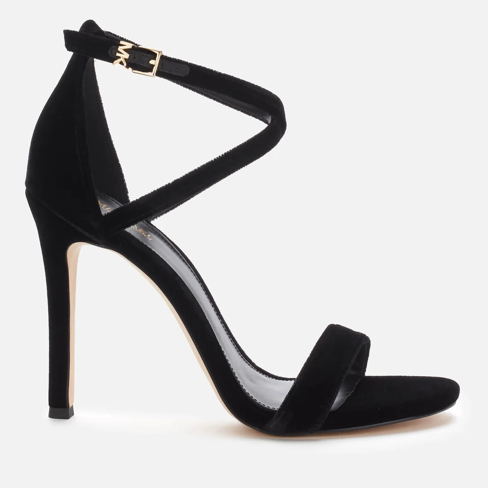 MICHAEL MICHAEL KORS Women's Antonia Velvet Heeled Sandals - Black Image 1