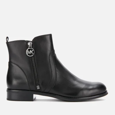 MICHAEL MICHAEL KORS Women's Karsyn Leather Flat Ankle Boots - Black