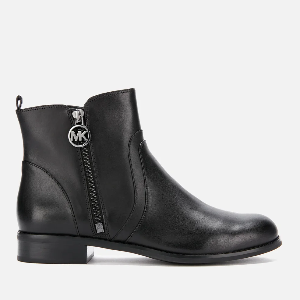 MICHAEL MICHAEL KORS Women's Karsyn Leather Flat Ankle Boots - Black Image 1