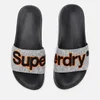 Superdry Men's Classic Embroidered Pool Slide Sandals - Grey Grit - Image 1
