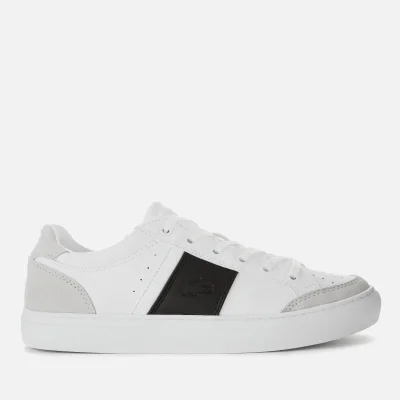 Lacoste Men's Courtline Leather and Suede Trainers - White/Black