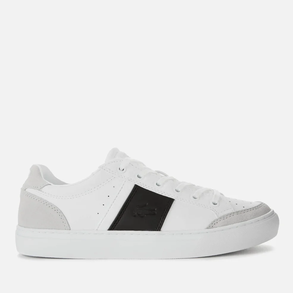 Lacoste Men's Courtline Leather and Suede Trainers - White/Black Image 1