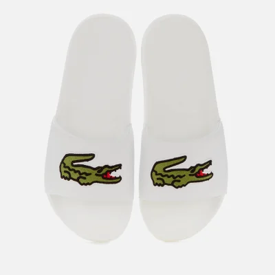 Lacoste Men's Croco Slide Sandals - White/Green