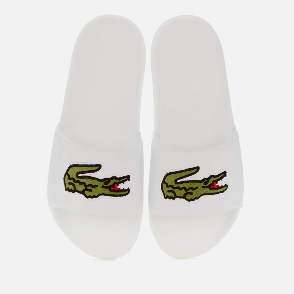Lacoste Men's Croco Slide Sandals - White/Green Image 1