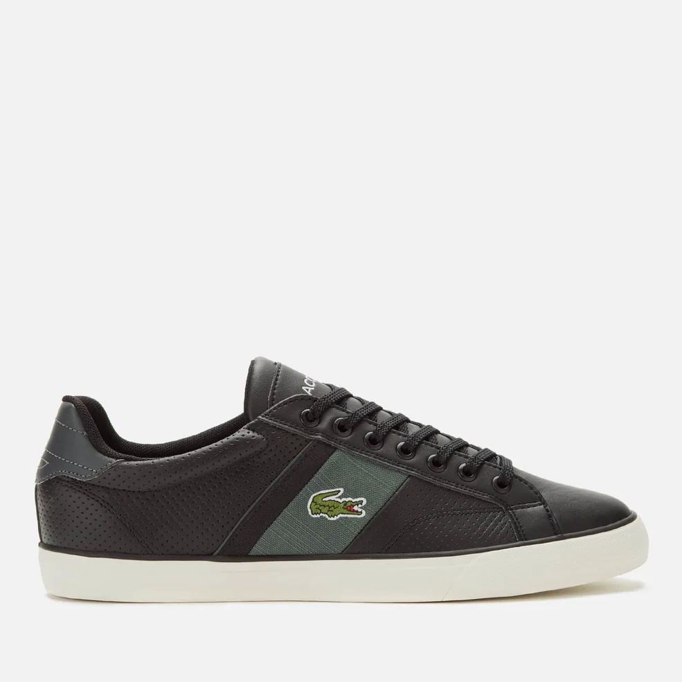 Lacoste Men's Fairlead Leather and Canvas Trainers - Black/Dark Grey Image 1