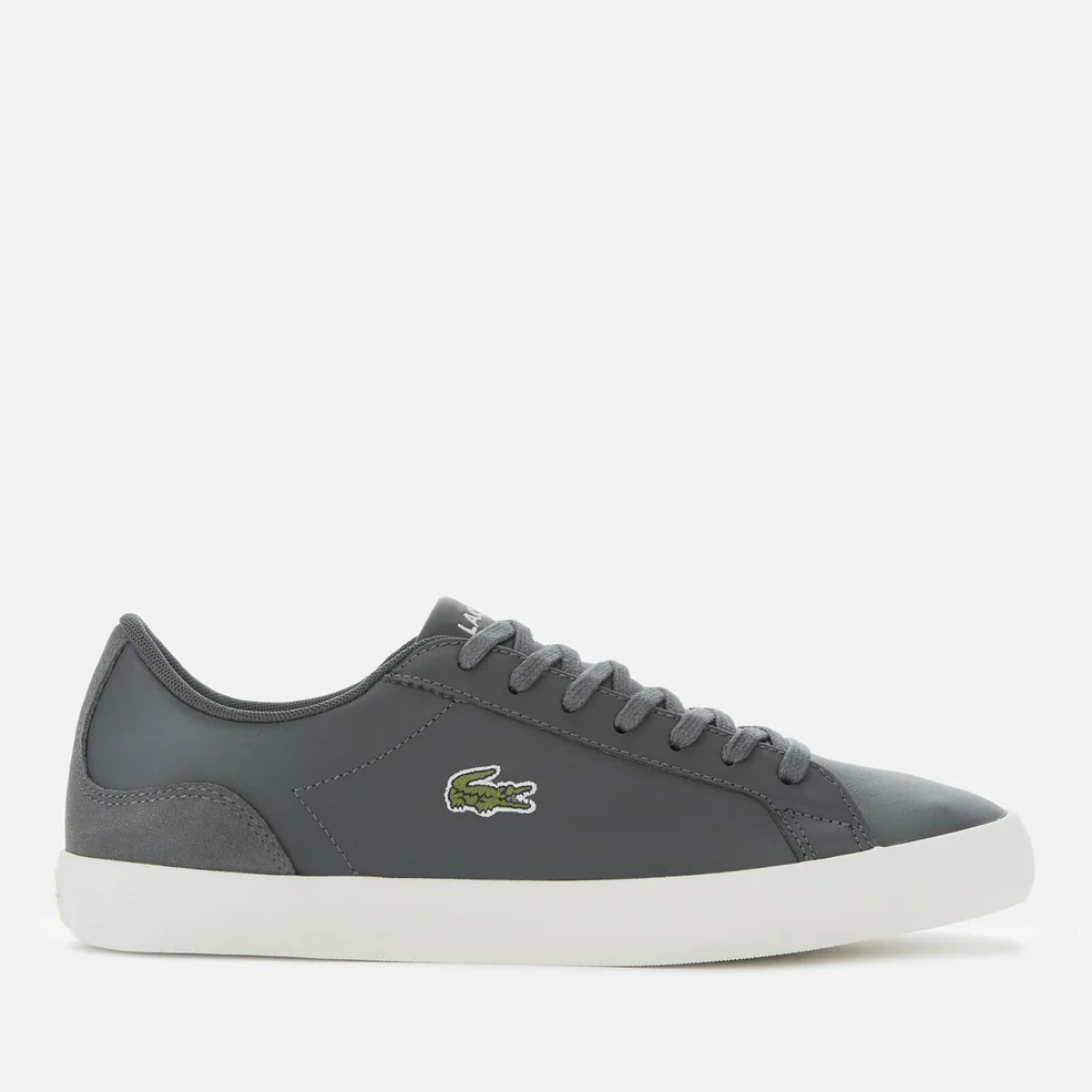 Lacoste Men's Lerond Leather and Suede Trainers - Dark Grey/Off White Image 1