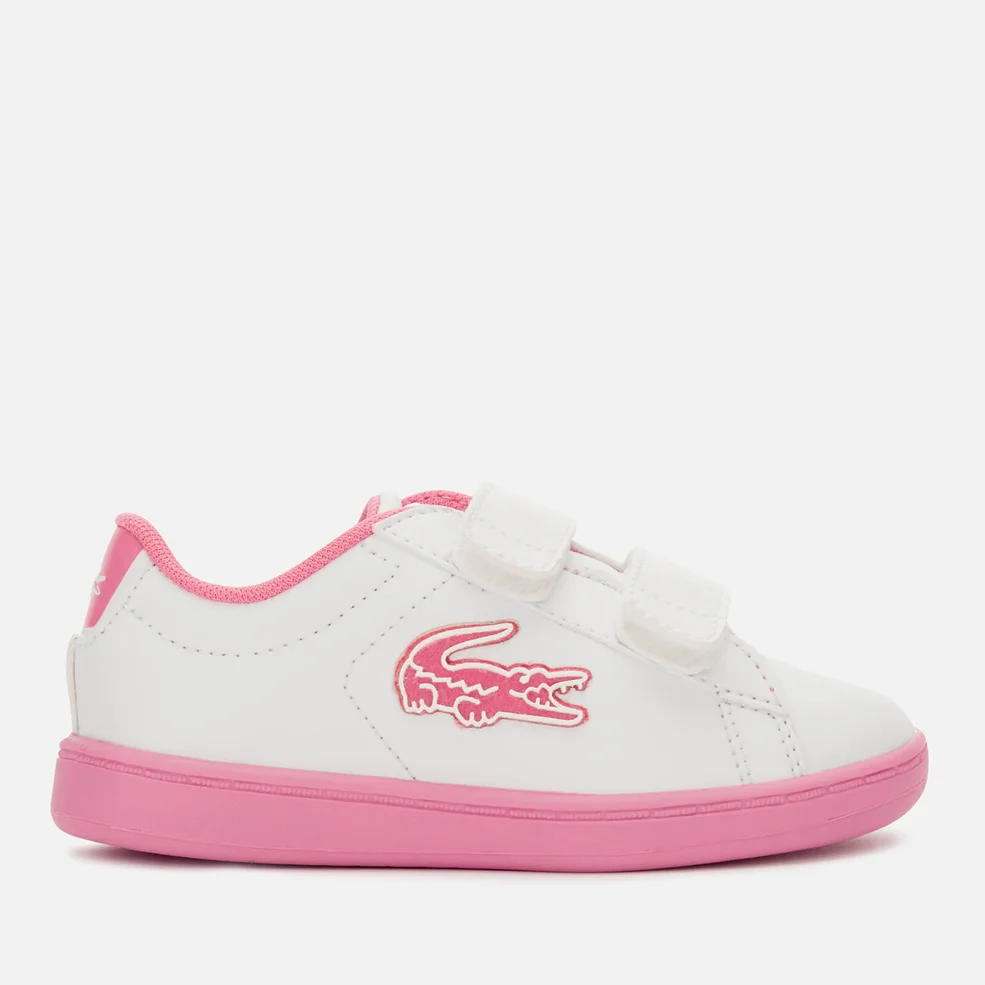 Lacoste Toddlers' Carnaby Evo Trainers - White/Pink Image 1