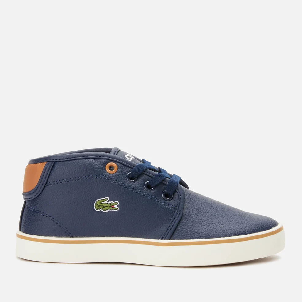 Lacoste Kids' Ampthill High Top Trainers - Navy/Tan Image 1
