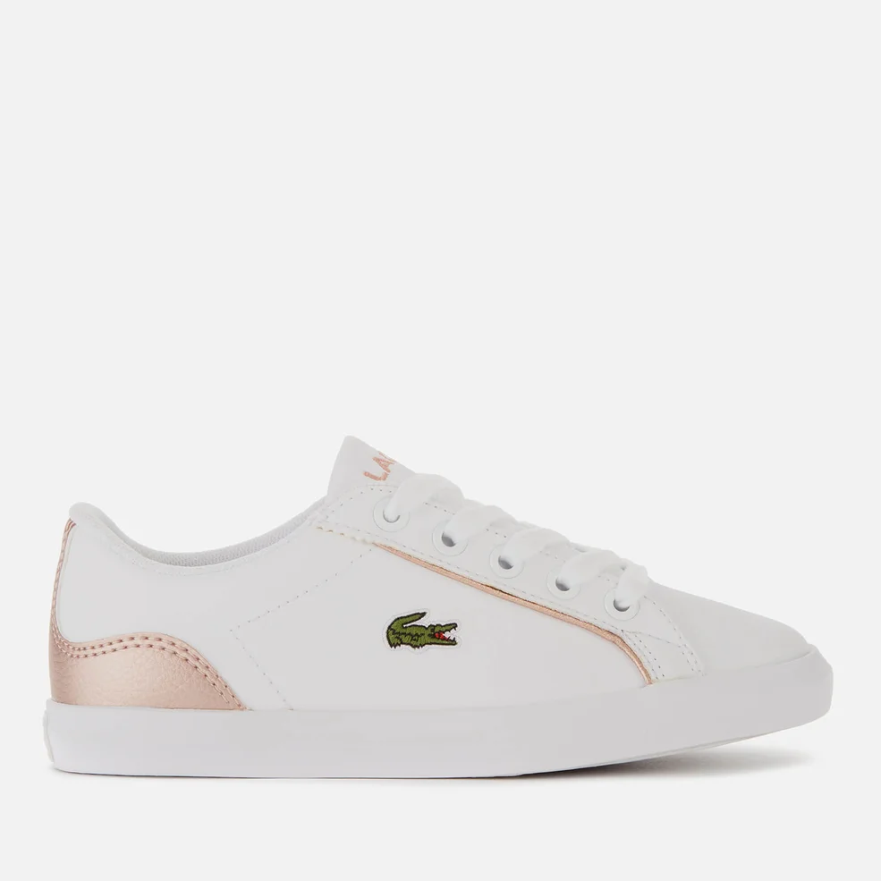 Lacoste Kids' Lerond Trainers - White/Pink Image 1