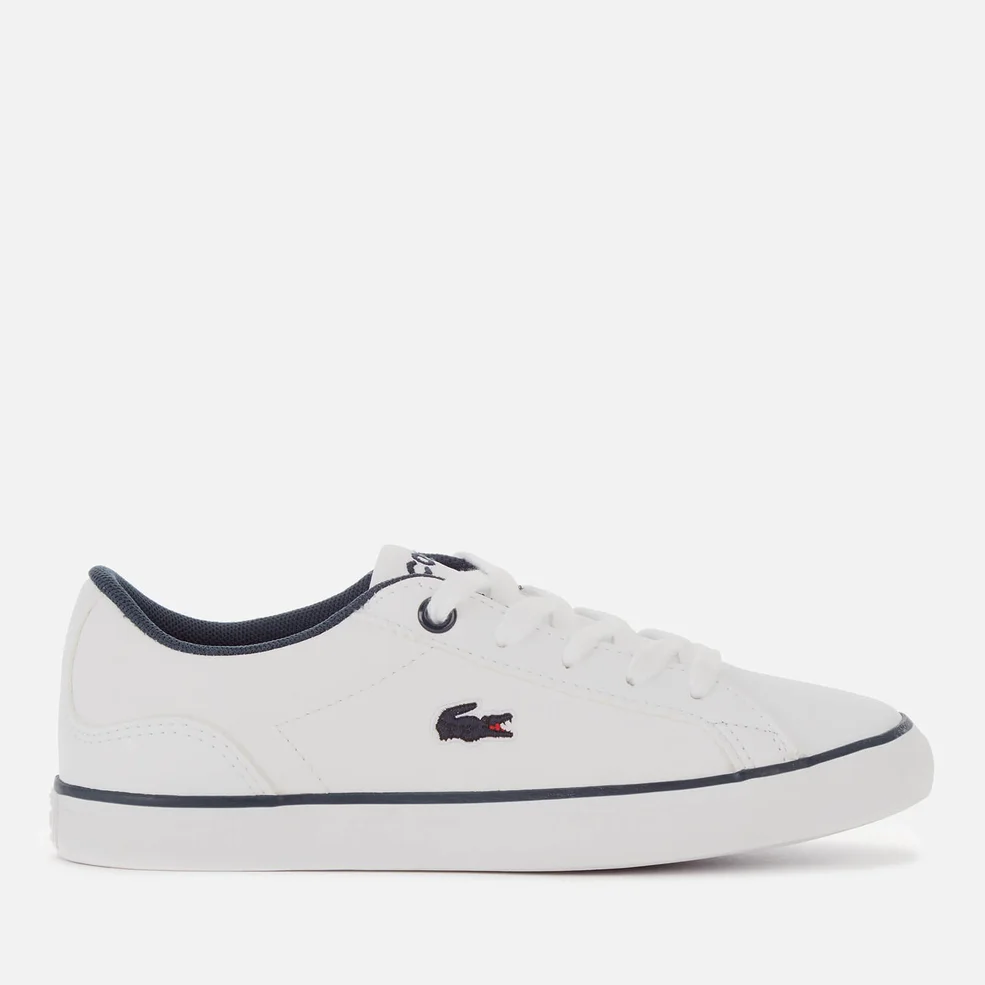 Lacoste Kids' Lerond Trainers - White/Navy Image 1