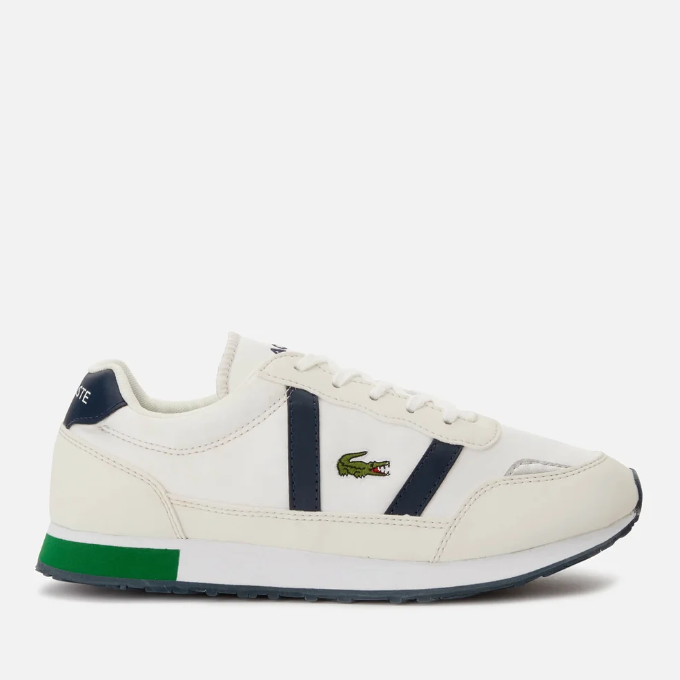Lacoste Kids' Partner Retro Trainers - Off White/Navy Image 1
