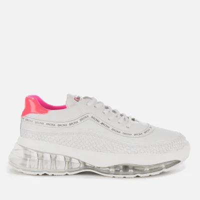 Bronx Women's Bubbly Running Style Trainers - White/Neon Pink