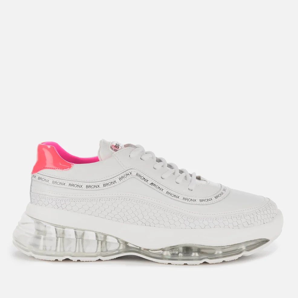 Bronx Women's Bubbly Running Style Trainers - White/Neon Pink Image 1