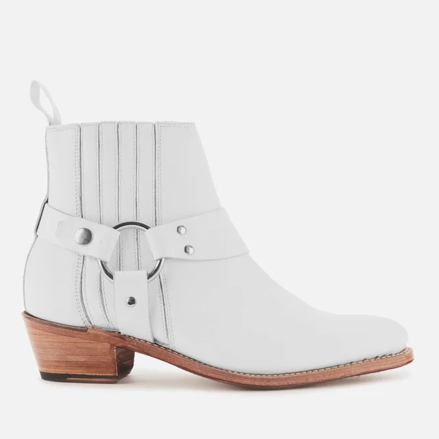 Grenson Women's Marley Leather Heeled Ankle Boots - White