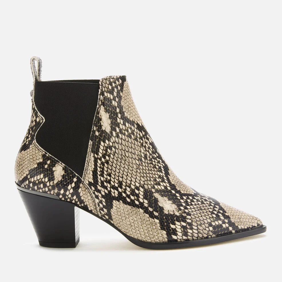 Ted Baker Women's Rilans Snake Print Western Style Ankle Boots - Natural Image 1