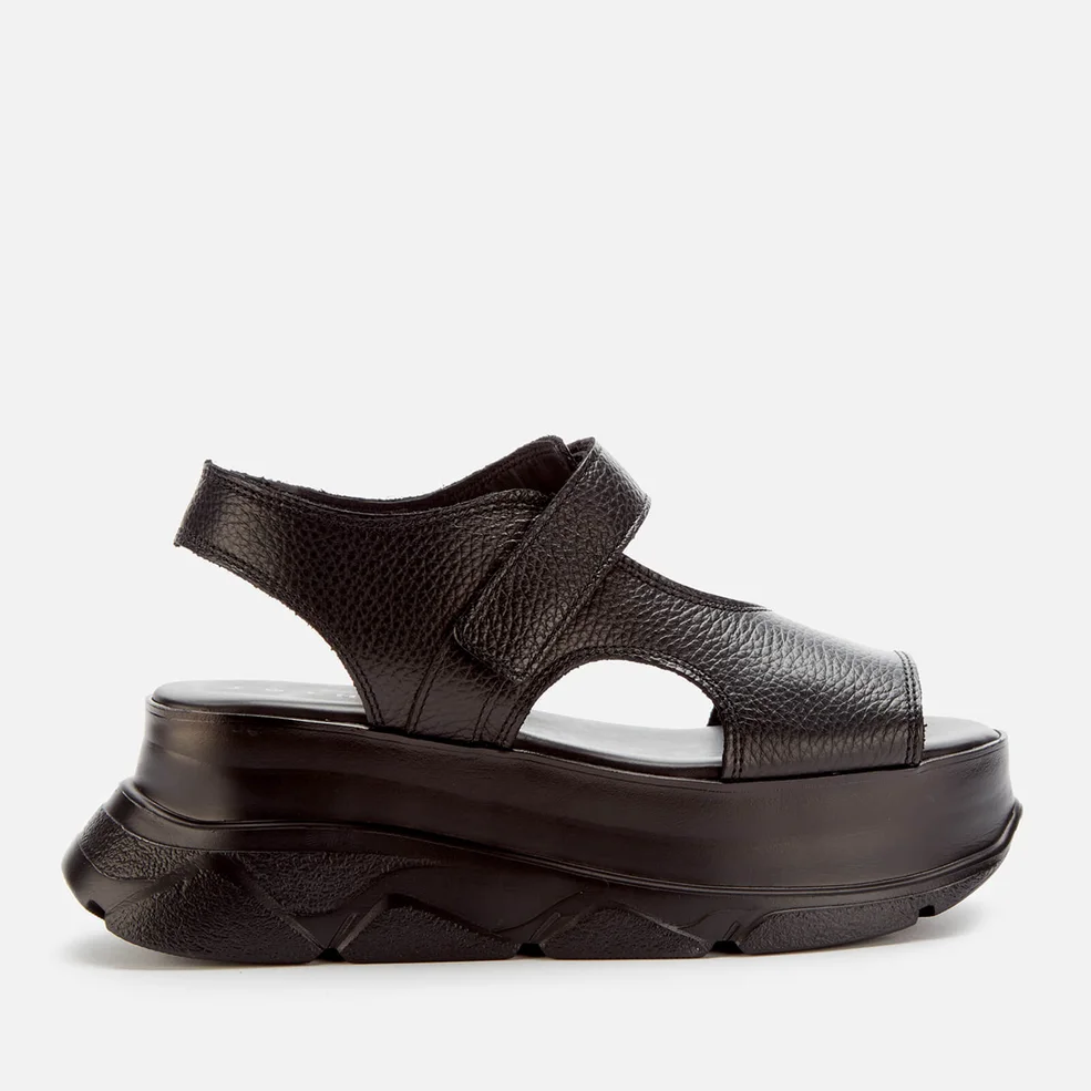 Joshua Sanders Women's Spice Leather Wedged Sandals - Black Image 1