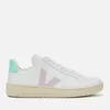 Veja Women's V-12 Leather Trainers - Extra White/Parme/Turqoise - Image 1