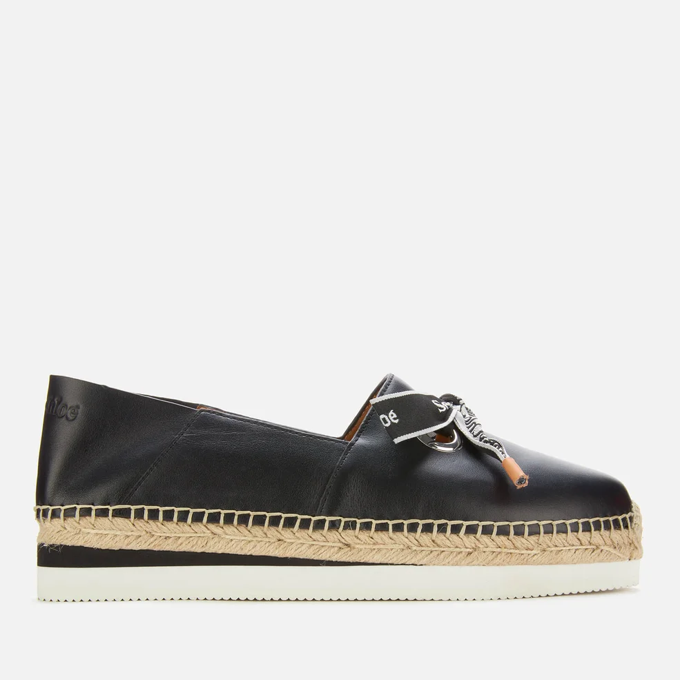 See By Chloé Women's Leather Espadrilles - Nero Image 1