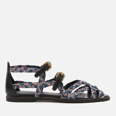 See By Chloé Women's Braidlace Sandals - Red Blue/Black White