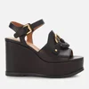 See By Chloé Women's Leather Wedged Sandals - Black - Image 1
