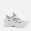 Karl Lagerfeld Women's Skyline Delta Leather/Textile Running Style Trainers - White/Silver - Image 1