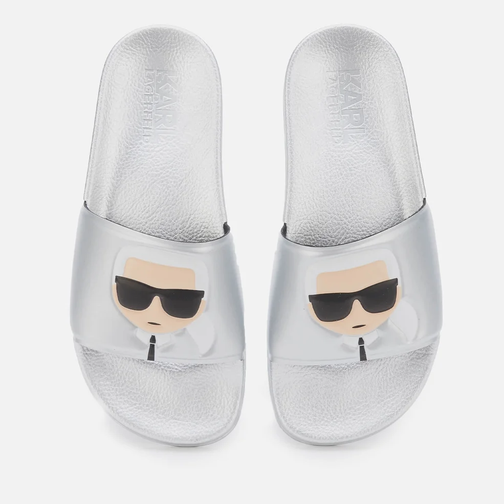 Karl Lagerfeld Women's Kondo II Ikonic Slide Sandals - Silver Image 1