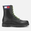 Tommy Jeans Women's Neon Detail Leather Lace Up Boots - Black - Image 1