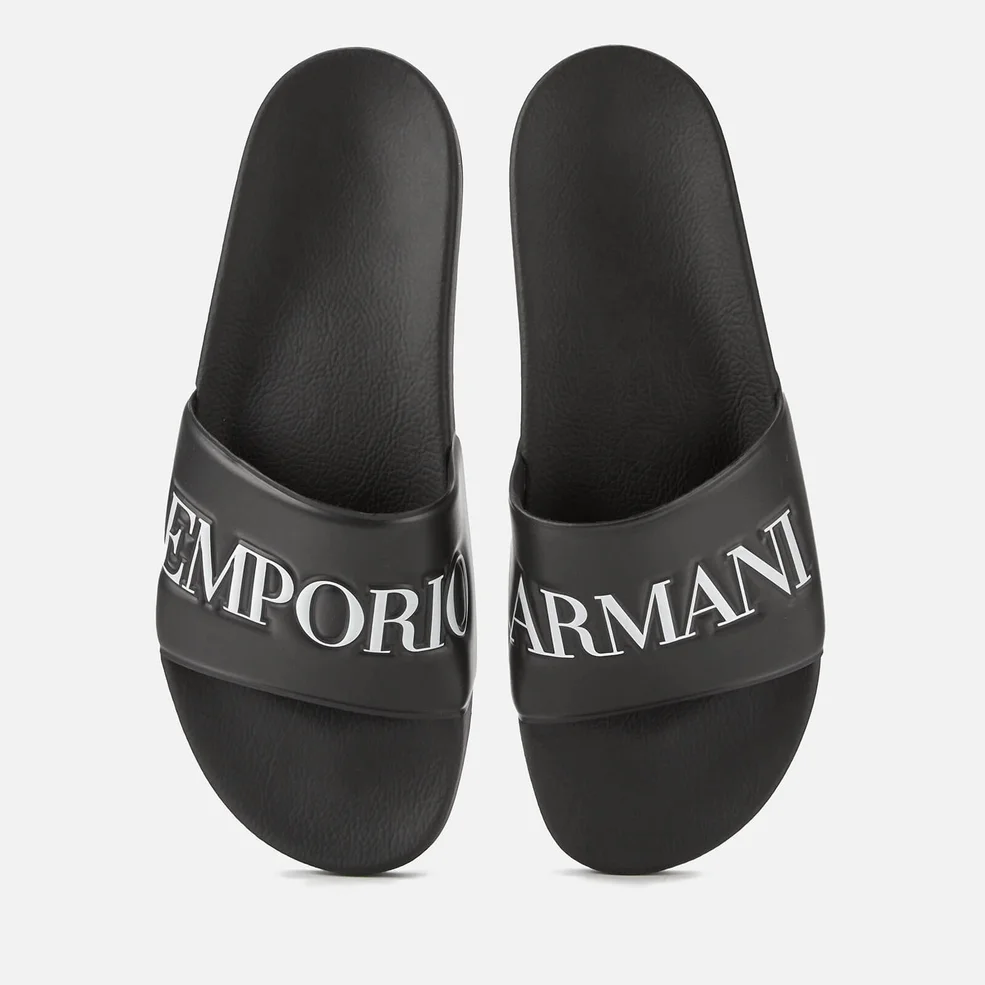 Emporio Armani Men's Slide Sandals - Black/White Image 1