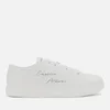 Emporio Armani Men's Leather Low Top Trainers - Optical White - Image 1