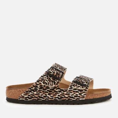Birkenstock Women's Arizona Leopard Print Double Strap Sandals - Tan