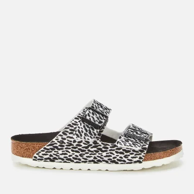 Birkenstock Women's Arizona Leopard Print Double Strap Sandals - Black/White
