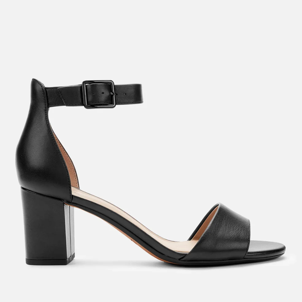 Clarks Women's Deva Mae Leather Block Heeled Sandals - Black Image 1