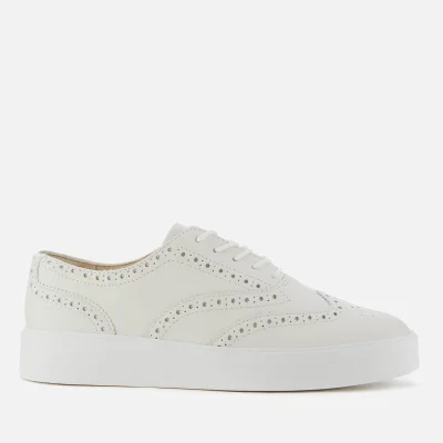 Clarks Women's Hero Leather Brogue Trainers - White