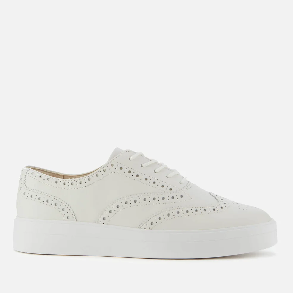 Clarks Women's Hero Leather Brogue Trainers - White Image 1