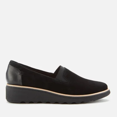 Clarks Women's Sharon Dolly Suede Wedged Loafers - Black