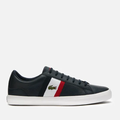 Lacoste Men's Lerond 119 3 Leather Low Top Trainers - Navy/White/Red