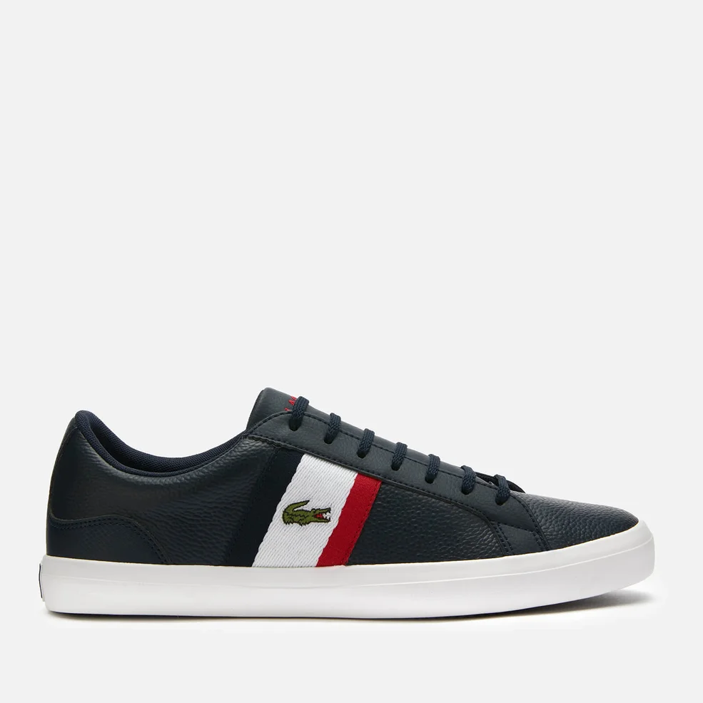 Lacoste Men's Lerond 119 3 Leather Low Top Trainers - Navy/White/Red Image 1