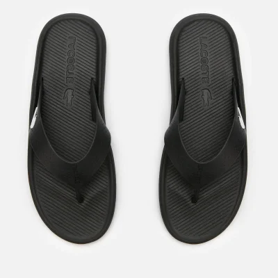 Lacoste Men's Croco 219 Toe Post Sandals - Black/White