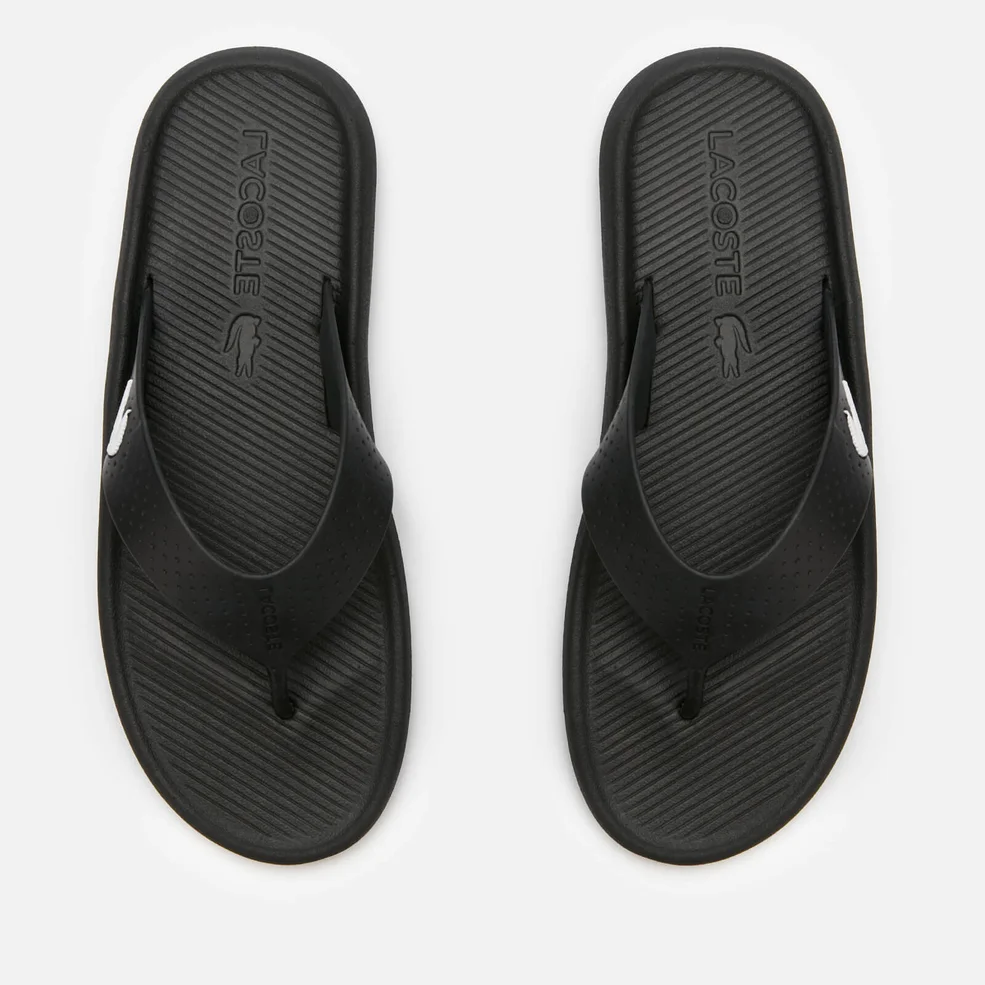 Lacoste Men's Croco 219 Toe Post Sandals - Black/White Image 1